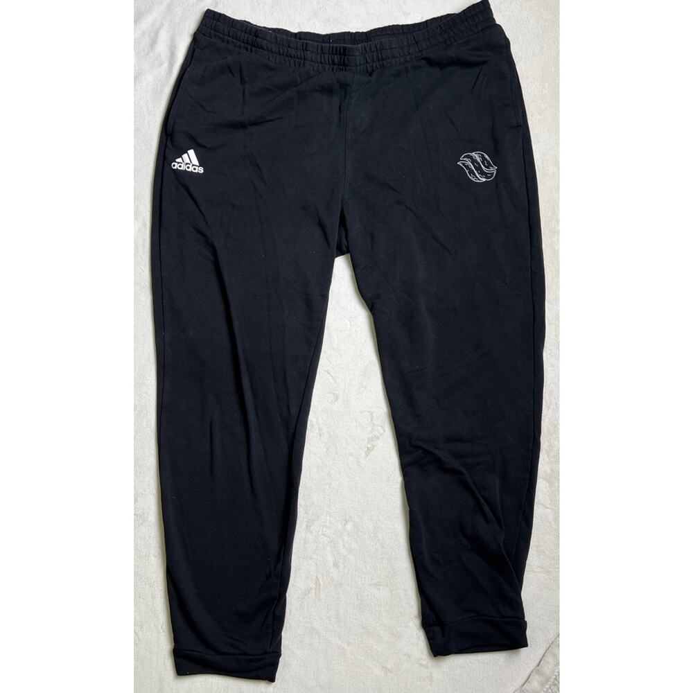 Adidas Pants Men XL Black Solid Jogger Sweatpants Small Logo Drawstring